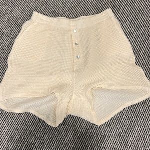 DONNI shorts waffle knit cream size M